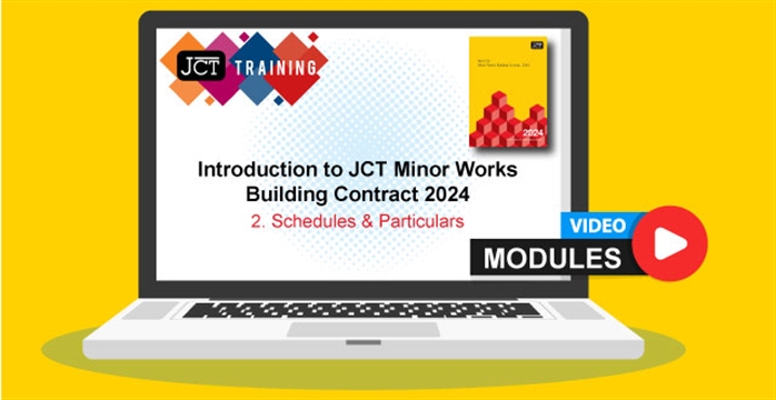 Introduction to JCT Minor Works Building Contract 2024 - 2. Schedules and Particulars